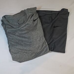 Nike Heather and Charcoal Dri-FIT Tees